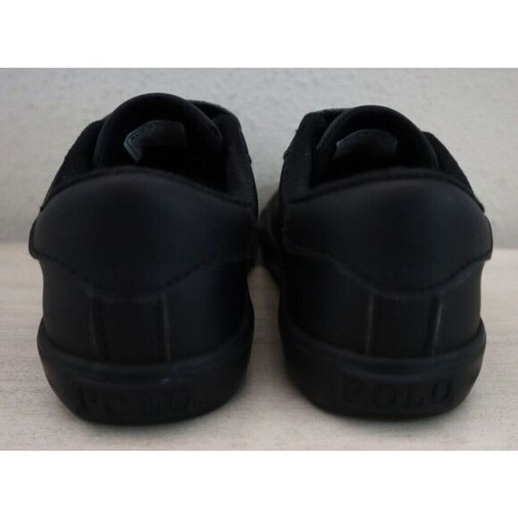 Polo Ralph Lauren Toddler Sz 9.5M Triple Black Eastern EZ Strap Low Top Sneakers - Picture 3 of 11